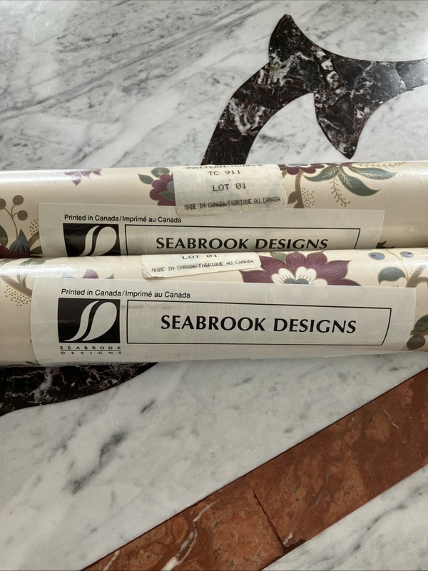 Seabrook Design Wallpaper  X 3 Double Rolls. New Jacobean Design.