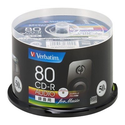 Verbatim Musik CD-R 80 Minuten 50 Blätter Weiß Bedruckbar MUR80FP50SV1 Japan