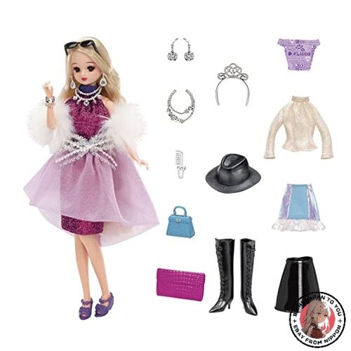 Takara Tomy Japan Doll Poupée Licca-Chan Niji Kyun Curl Licca-chan Deluxe Set