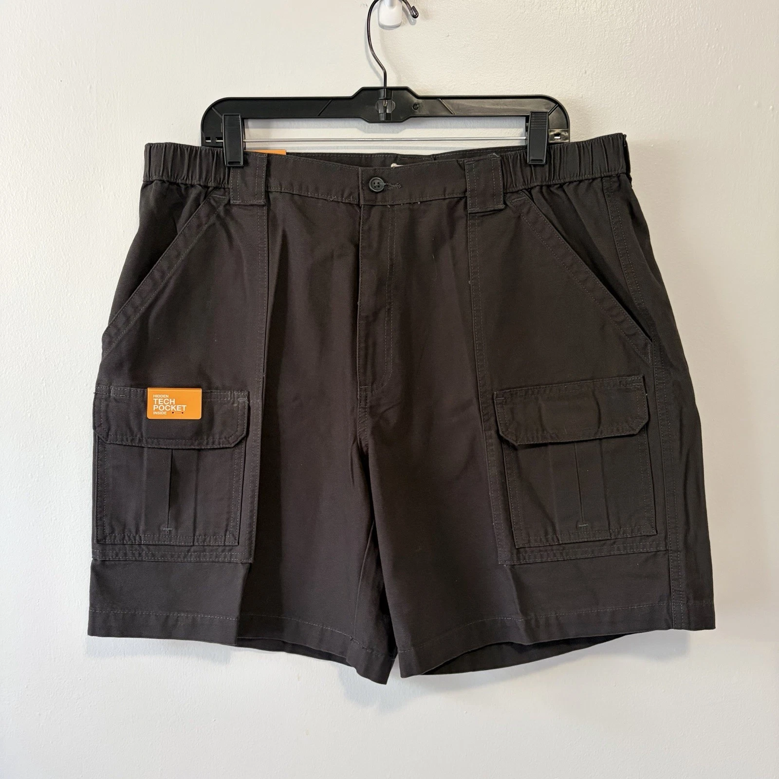 Savane Men's Cargo/Hiking/Fishing/Outdoor/Utility Shorts; Dark Grey/Black; 38