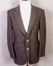 vintage 60s 70s Jaymar Gray 100 Wool Tweed Blazer Sportcoat USA made 40 R