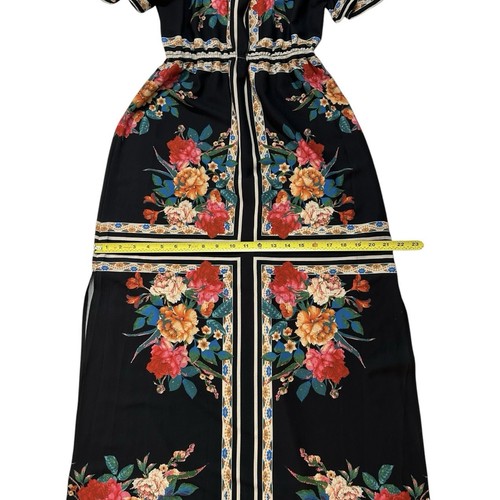Lulus Trip to Tobago Maxi Dress Small Black Floral Off-the-Shoulder Vacation - Picture 11 of 17