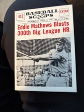 1961 Nu-Card Scoops #412 Eddie Mathews - Blasts 300th Big League H Braves 7 - NM