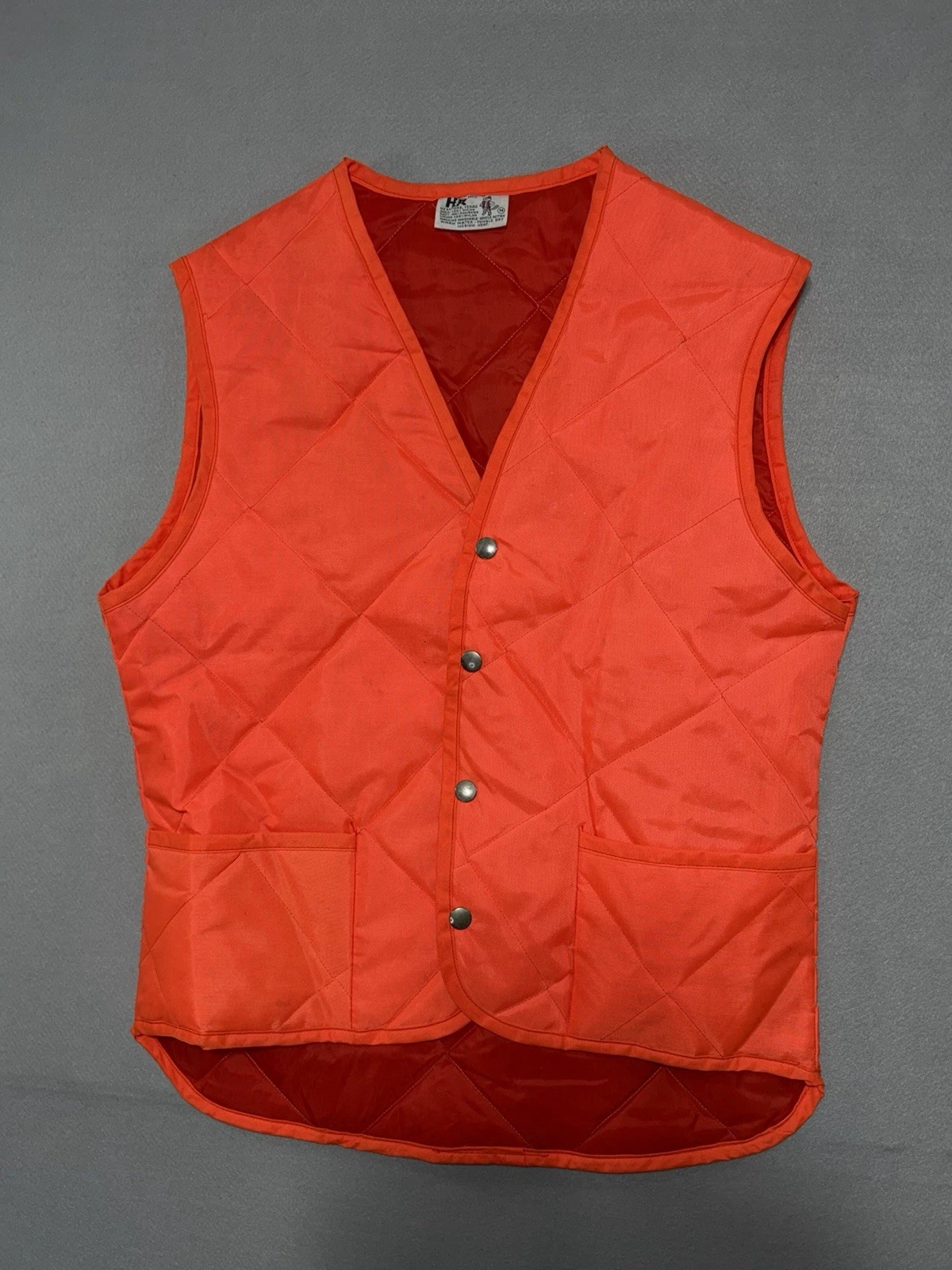 Vintage HR MFG Safety Orange Hunting Shooting Vest USA Size Medium. Hereford TX