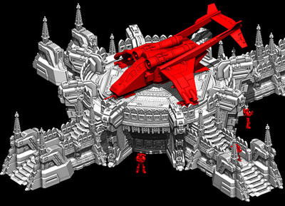 Grimdark Wargaming Imperial Gothic Landing Pad Gelände