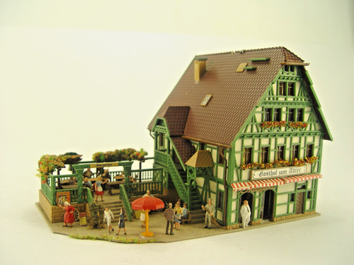 Gasthof Adler con Biergarten Vollmer HO modelo terminado 1:87 - #1545 #E - usado | Zustand: Gebraucht