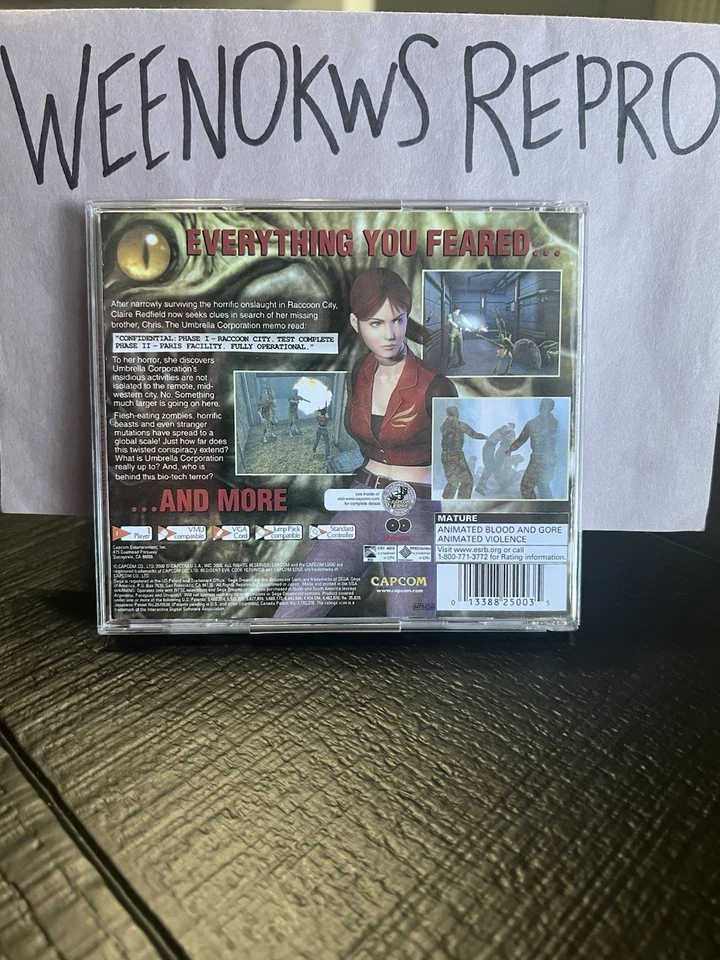 Resident Evil Code Veronica HANDMADE Display Case Dreamcast - Image 2 of 4