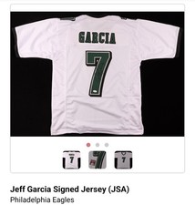 Jeff Garcia Philadelphia Eagles Signed Autographed White Custom Jersey JSA
