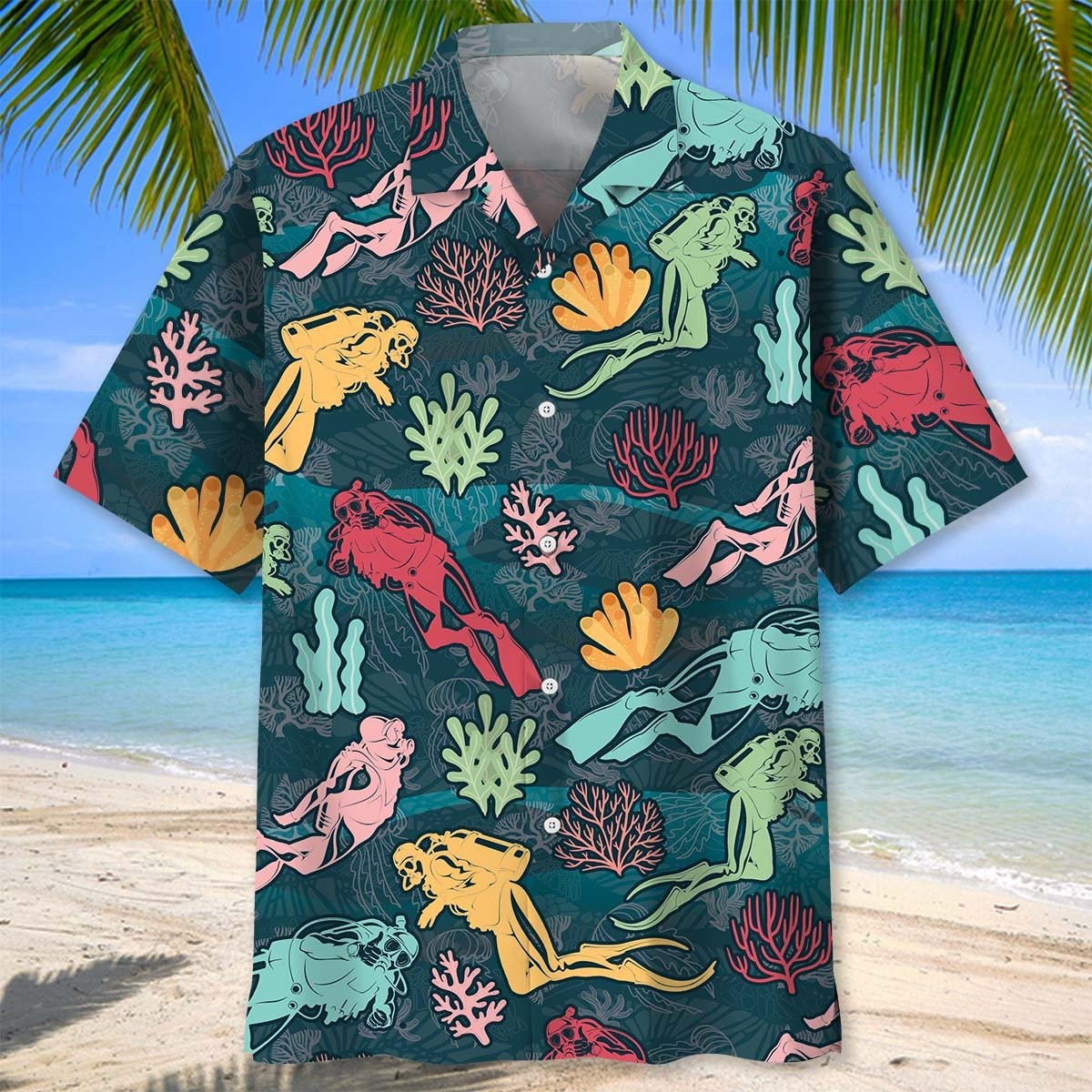Scuba Diving Coral Life Hawaiian Shirt Summer Gift for Scuba Diver HO5546