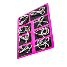 8 IN 1 Metal Montessori Puzzle Wire IQ Mind Brain Teaser Kids Educational Toys C