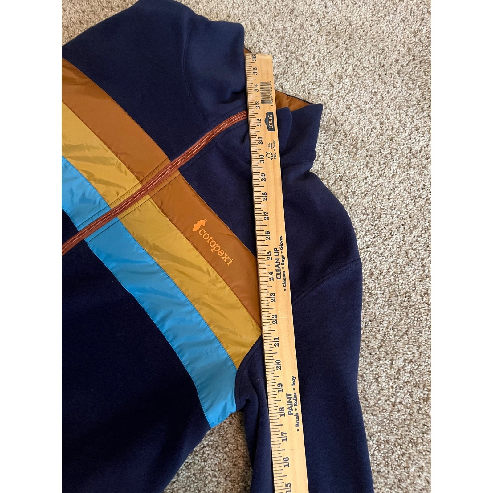 Cotopaxi Men Fleece Jacket MXL Blue Navy Multi Striped Full Zip Teca Retro Style - product detail image 7