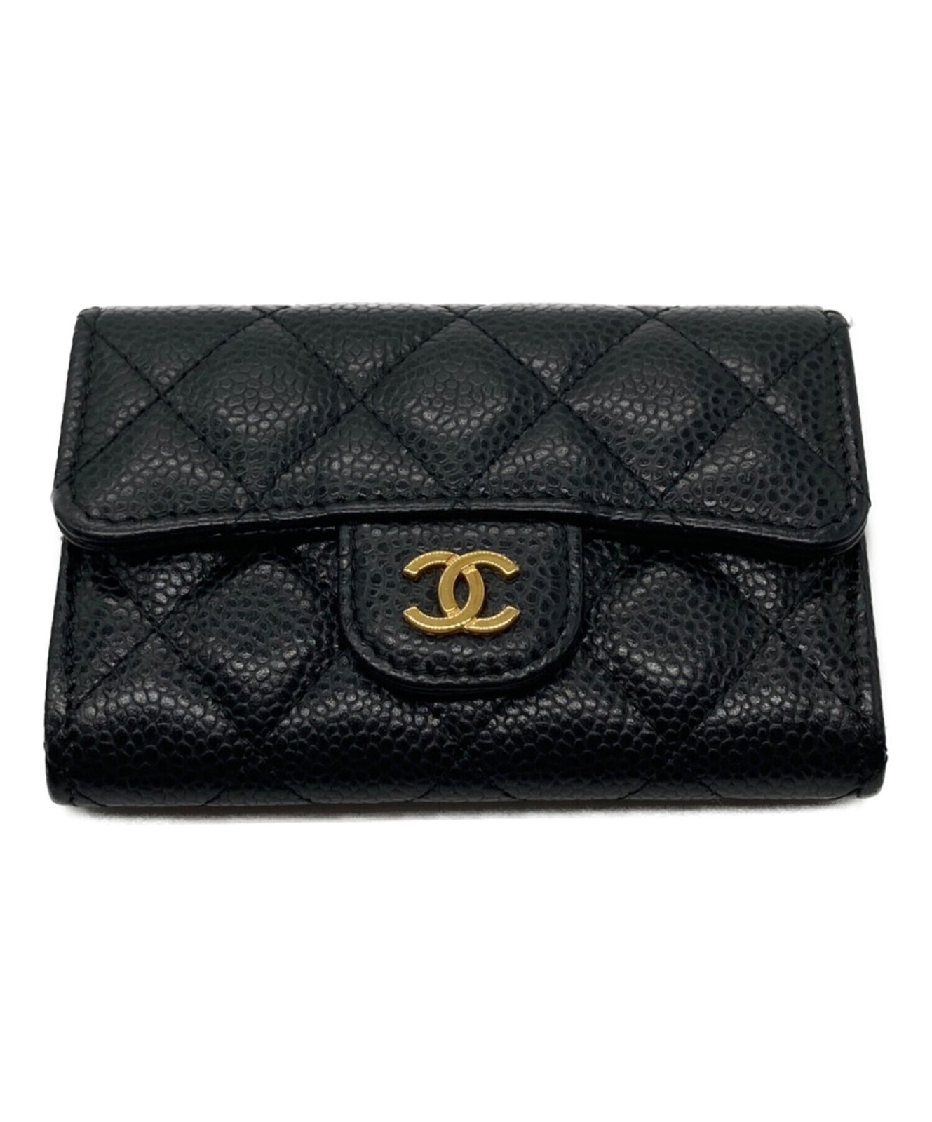 CHANEL Coco Mark Flap Coin Case in Black #132
