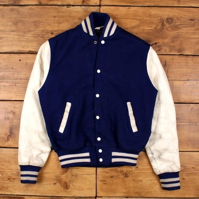 Vintage Empire Varsity Jacke M 70er Bomber bestickt blau