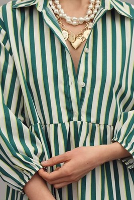 green striped shirt dress Green Stripe Rohan Shirt Dress main image 0