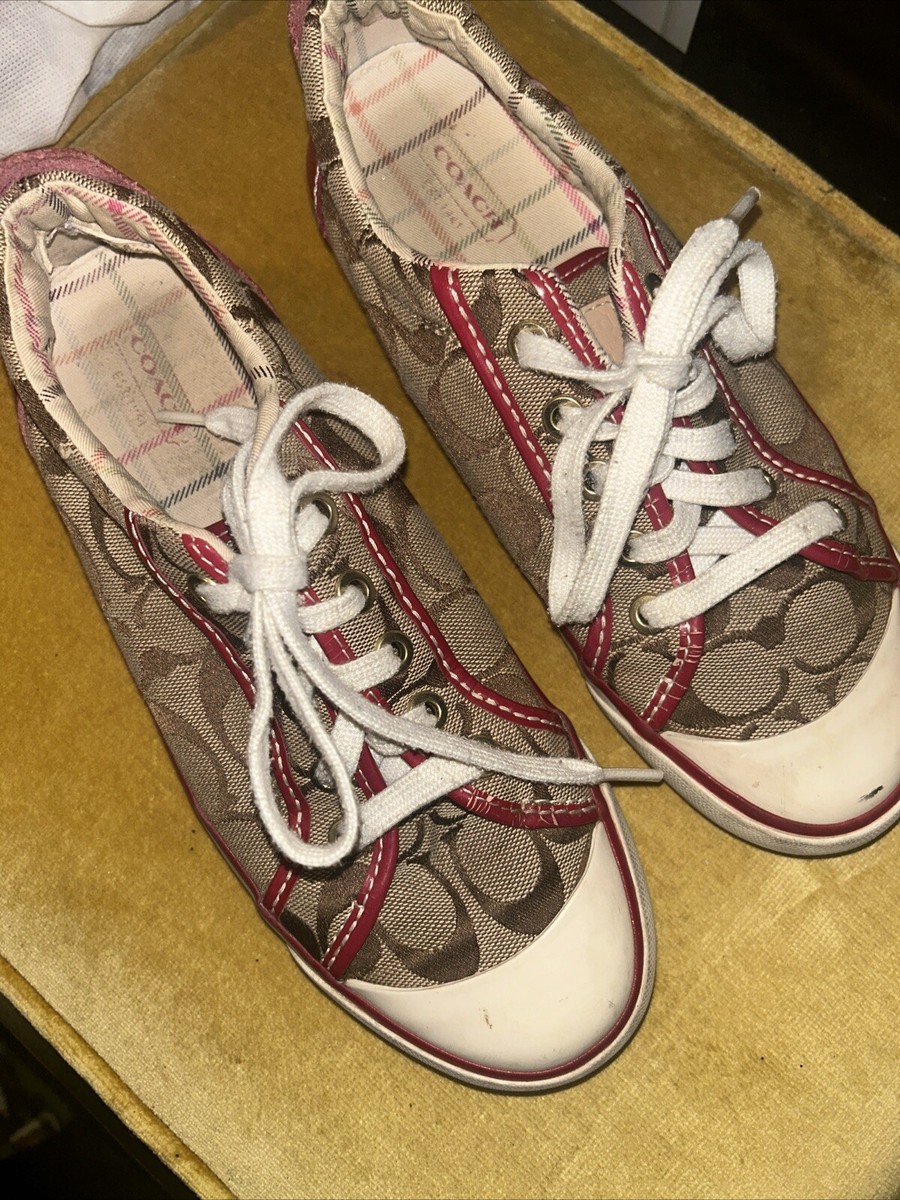 Coach Shoes Womens 7.5 B Barrett Signature Lace Up Sneakers