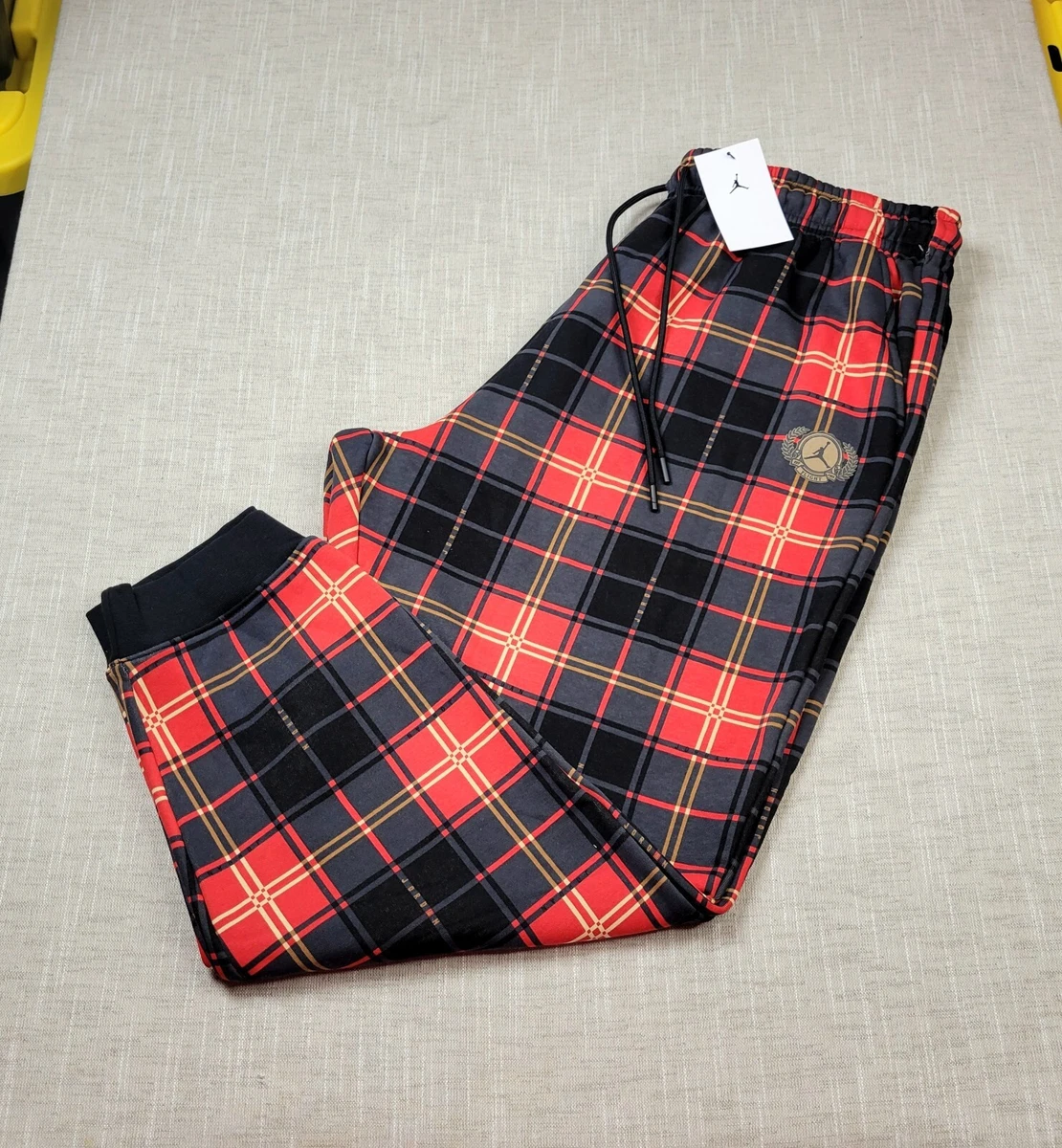 Nike gingham check joggers in red cheap