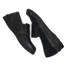 Clarks Bendables Nikki Harvard Slip On Black Leather Comfort Loafer 39194 7M