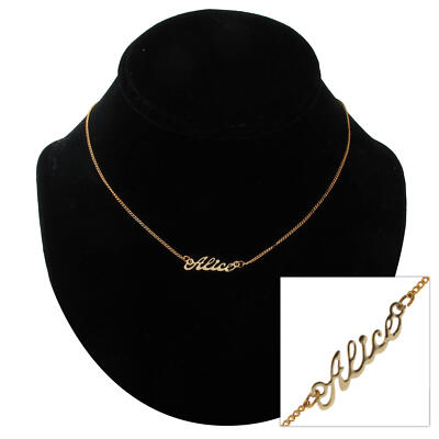 Vintage Gold Script Personalized Name Charm Necklace 16'' - Choice Ladies Names