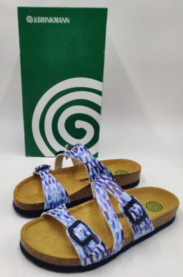 Dr Brinkmann Womens Mules Sandals Blue Size 37 EU Leather Insole Ergonomic