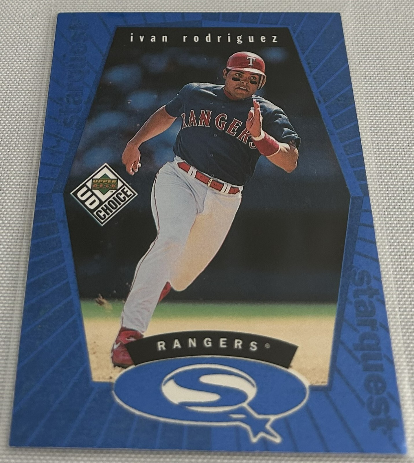 1999 Upper Deck UD Choice Baseball Ivan Rodriguez Texas Rangers Starquest Blue