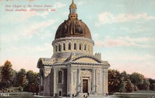 Annapolis MD Maryland Navy Naval Academy Campus Military Chapel Vtg Postcard B60