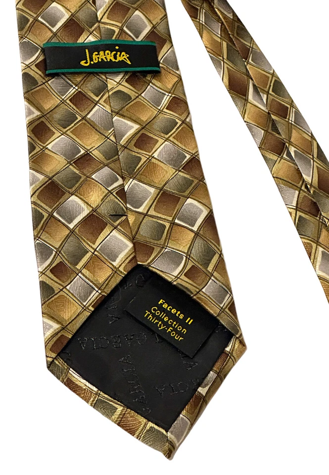 Corbata Jerry Garcia dorada, plateada, bronceada, colección treinta y cuatro facetas II (2003) EN MUY BUENA CONDICIÓN Foto 2 de 4