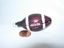 CHRISTMAS TREE Ornament HOLIDAY DECOR GLASS FOOTBALL SPORTS ATHLETIC 2"