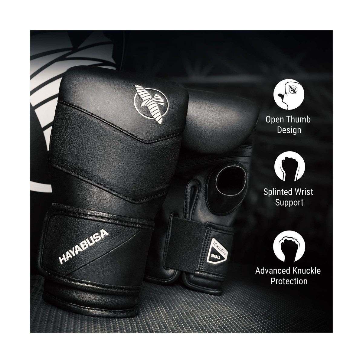 Hayabusa T3 Boxing Bag Gloves for Men and Women, Open Thumb X