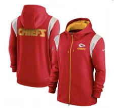 Kansas City Chiefs Nike Performance Sideline Red Lockup Full-Zip Hoodie Mens 2XL