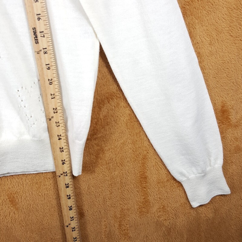 MARNI Sweater Mens Size 50 Off White Pullover VNeck Fine Wool Flowers $895 image 10