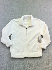 Skechers Women's Go Lounge Sherpa Zippered Jacket Sz Large Off White Nwt
