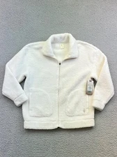 Skechers Women's Go Lounge Sherpa Zippered Jacket Sz Large Off White NWT