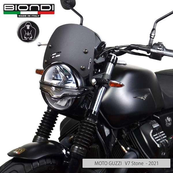 Biondi Sport-Parabrezza Niedrig Schwarz Matt Moto Guzzi V7 III 2017-2020-image