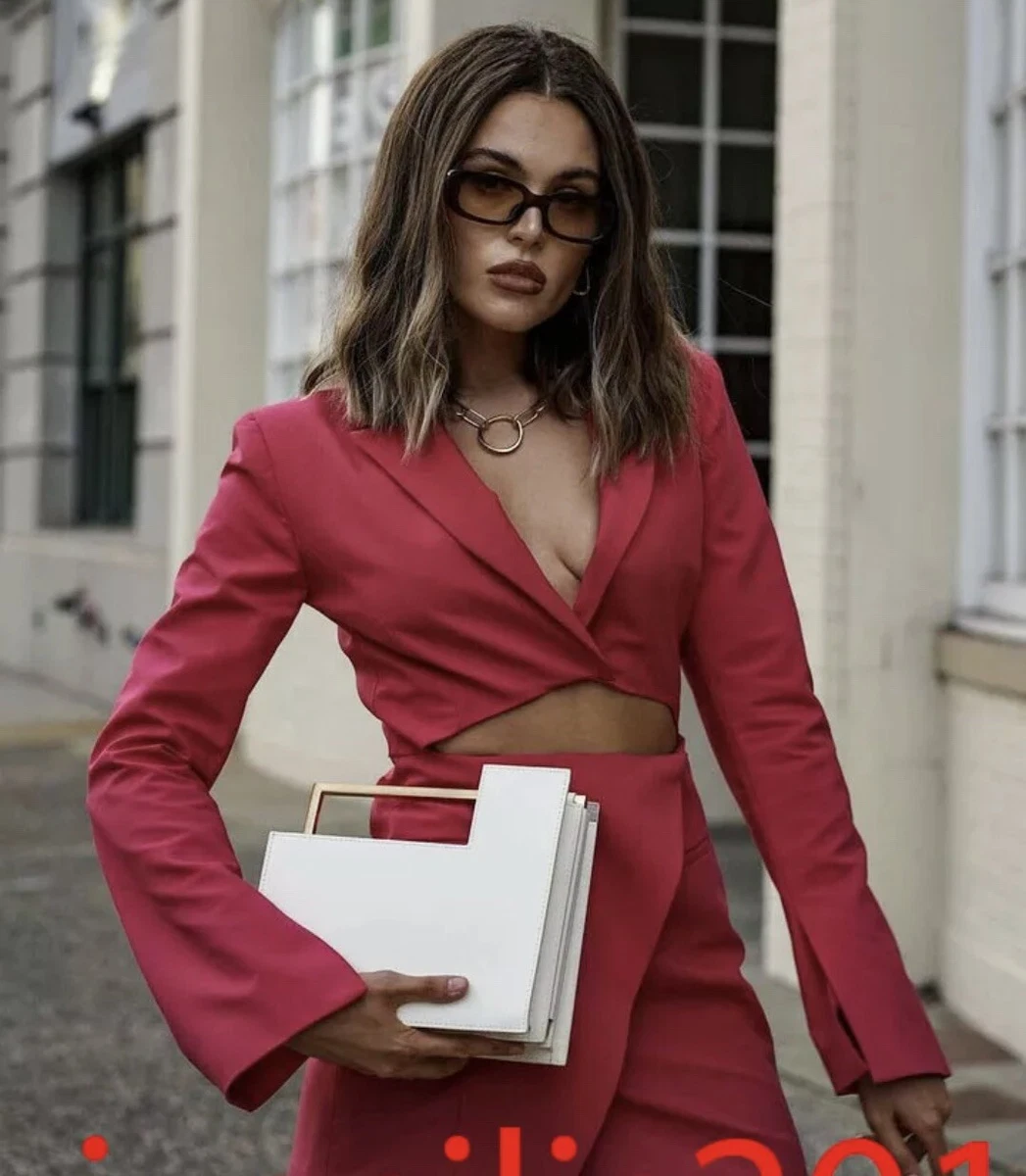 ROBE BLAZER FEMME ZARA NEUVE DECOUPEE FRAMBOISE XS XXL 8681 317