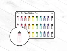1384~~Water Tracker Planner Stickers.