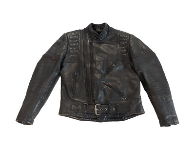 Hein Gericke For Harley Davidson Men's Vintage Black Leather Jacket, Size 44R