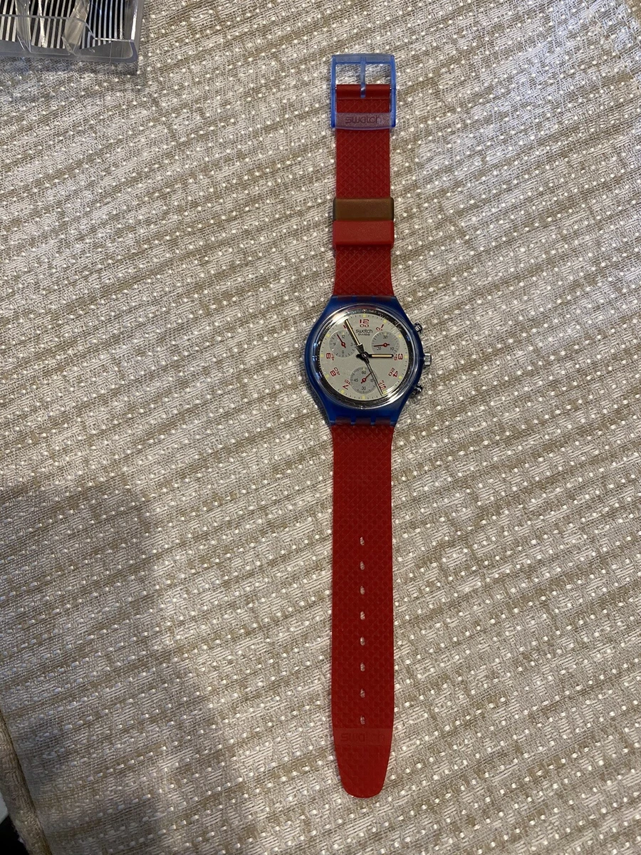 Swatch Watch JFK Chronograph SCN103 Brand Newwith paperwork 1992 Dark Blue case