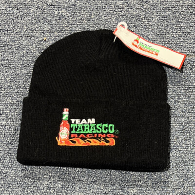 New Black Super Sport Team Tabasco Racing NASCAR Cuffed Knit Winter Beanie