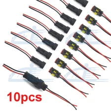 20PCS 2Pin Way Car Waterproof Male Female Electrical Connector Plug Wire Kit Set