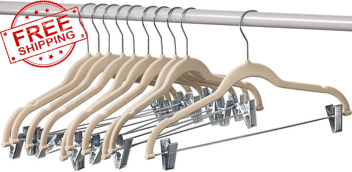 Zober Non-Slip Velvet Hangers - Suit Hangers (50-pack), Ivory