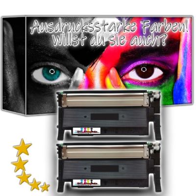 2x Kassette BLACK komp.zu CLT-K406S für HP SAMSUNG CLX-3305FN