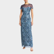JS Collections Illusion Yoke Scroll Embroidered Gown Size 6 / 288