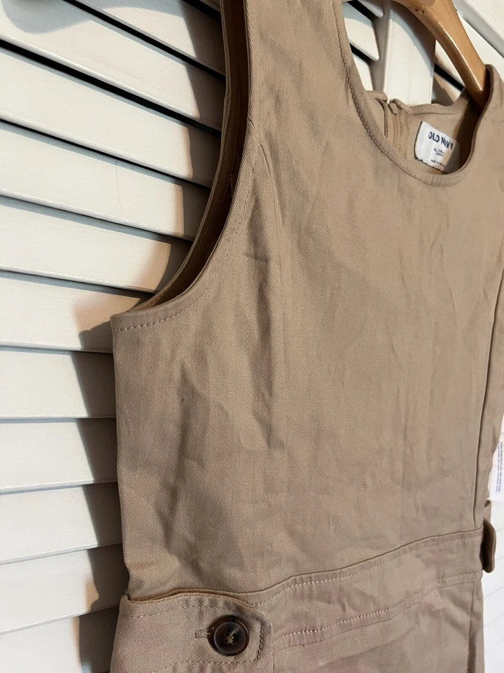 OLD NAVY Girls Kids Size 14 - 16 Xlarge XL Dress Sleeveless NEW Uniform Beige - Image 4 of 4