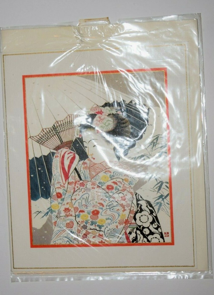 絵画 KYOTO Artirt High-quality REAL  SILVER VINTAGE, JAPANESE (Kyoto) ART CARD, Suitable for Framing, New and