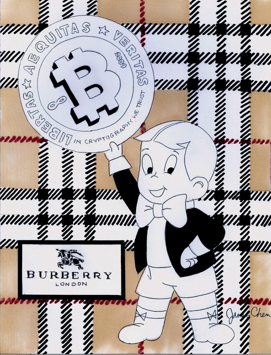 RICHIE RICH BITCOIN BURBERRY VERSION ORIGINAL COMIC ART BY JAMES CHEN