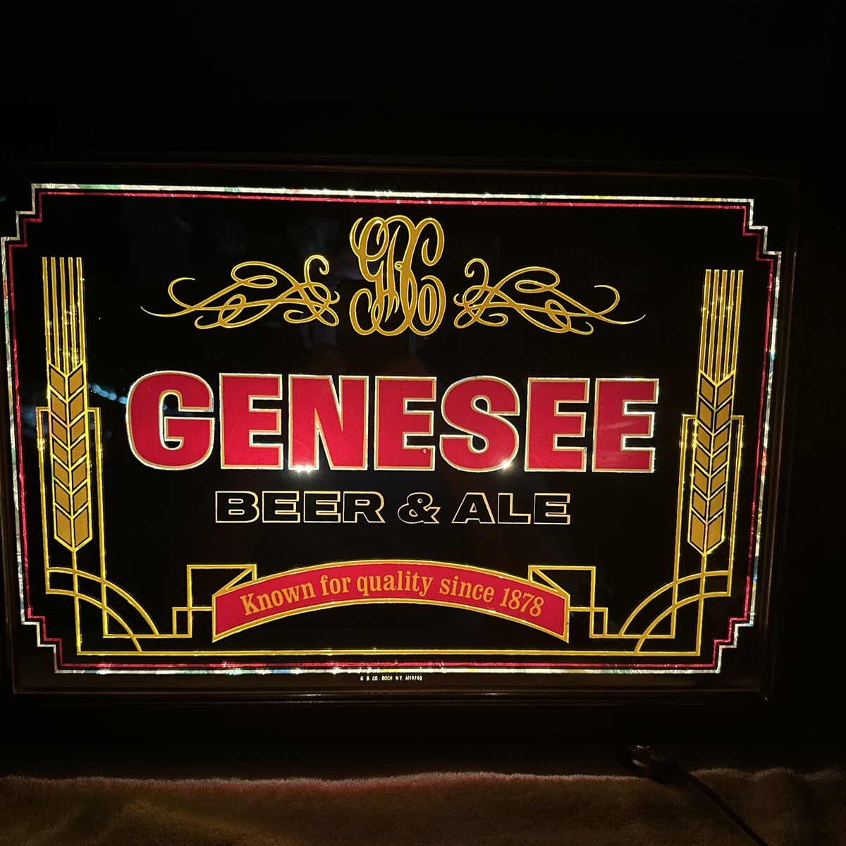 VINTAGE GENESEE BEER AND ALE LIGHT UP REFLECTING SIGN AWESOME | eBay