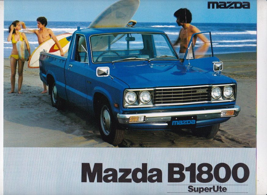 Two 1977 MAZDA B1800 PICKUP and SUPERUTE Brochures Australian