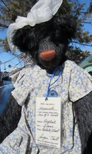 VINTAGE BLACK MOHAIR TEDDY BEAR ARTIST BEARS BY RAGLETS ANGIE TAIT OOAK DOLL 20"