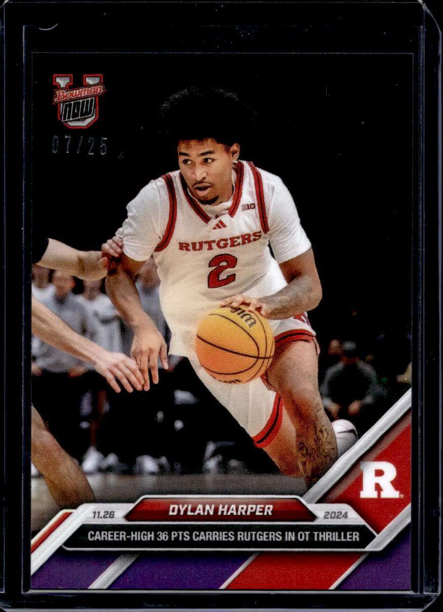 2024-25 Bowman U Now Topps #18 Dylan Harper Purple Parallel Card #d /25