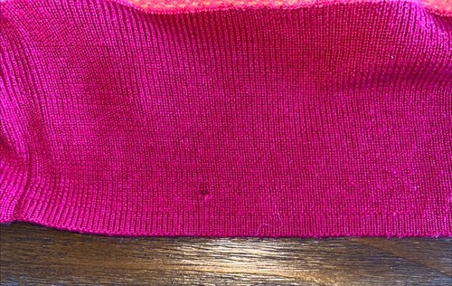 Cabelas Womens Medium Sweater Cowl Neck 50% Merino Wool Pink Orange Striped FLAW - Picture 6 of 11